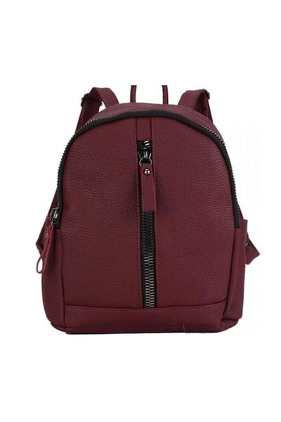 E EFRALL Rucsac de piele ecologica cu fermoar de dama visiniu