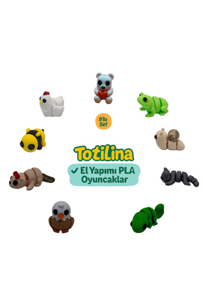 Totilina 10'lu set ayı kurbağa salyangoz kedi bukalemun kartal su samuru