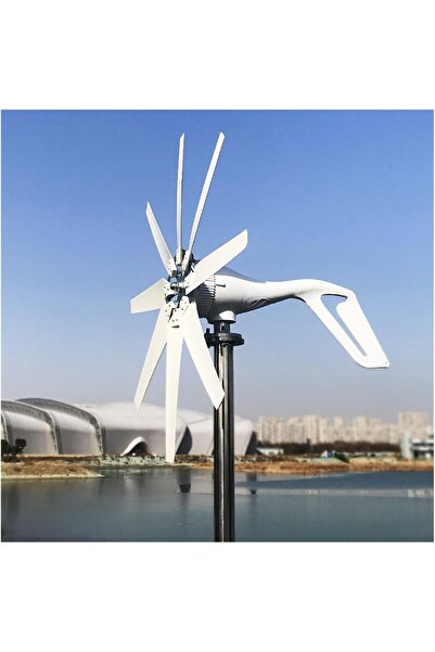 GÜMRÜK BEY 1000W Rüzgar Türbini Jeneratör + 12V/24V Ayarlı Kontrol Ünitesi Ev ve Kamp Enerji Sistemi 8 Kanatlı