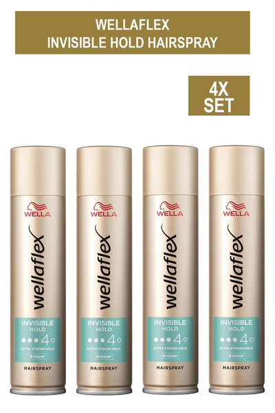 Wella Wellaflex Invisible Hold Hairspray - 400ML x4