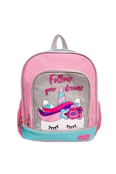OEM Kindergarten Backpack, Unicorn Model, Pink/Silver for Girls, 25 x 16 x 42 cm