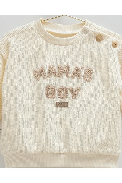 Caramell 100% Cotton Mama's Boy Baby Boy Knitwear Set - (3-18 Months) Knitwear Outside, Combed Cotton Inside