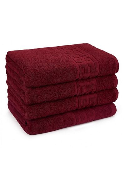 E EFRALL Set 10 face towels 50x90, 550g, hotel type, Greek model - bordeaux