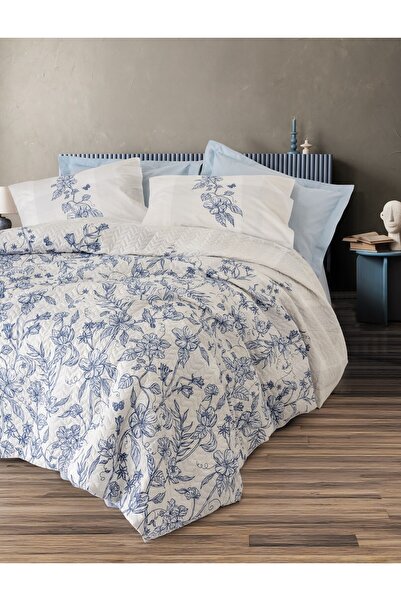 ŞENER HOME Set complet pentru o persoană Cottonbox Mode Line Linora Blue