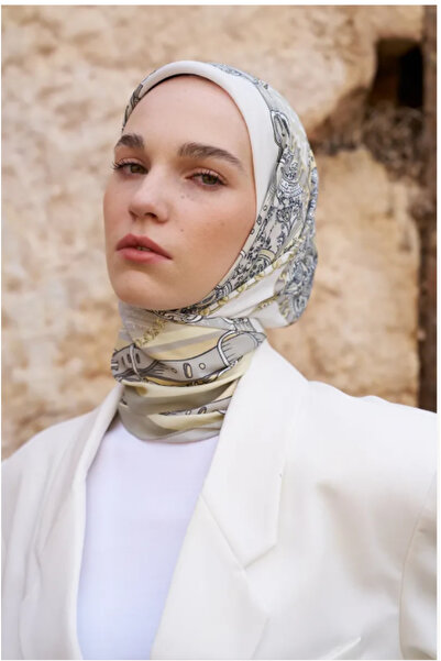 ED Scarf ED - Glaze Chain Desen Eşarp - Sarı