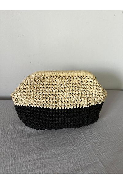 İLMEKSTYLE hand knitted straw bag