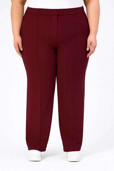 Maison La Femme Women's plus size pants piped palazzo