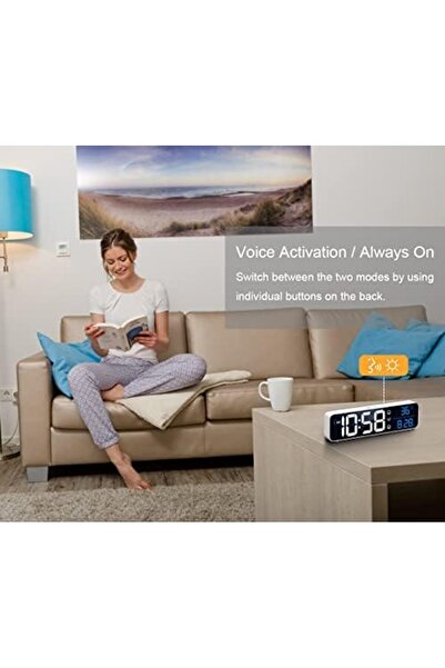 Jiffy Digital Clock, Digital Clock Large Display, LED Digital Alarm Clock for Living Room, Rechargeable, S