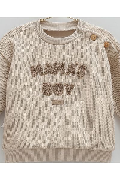 Caramell 100% Cotton Mama's Boy Baby Boy Knitwear Set - (3-18 Months) Knitwear Outside, Combed Cotton Inside