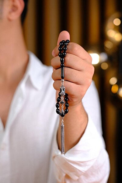 dergah tesbih Beyzi Model Gümüş Tasarım Erzurum Oltu Taşı Tesbih