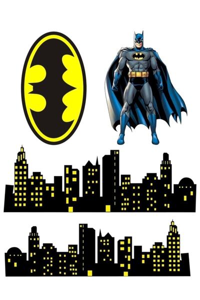 telaşe memuru Batman Resimli Pasta Ve Kurabiye Için Yenilebilir Şeker Kağıt B...