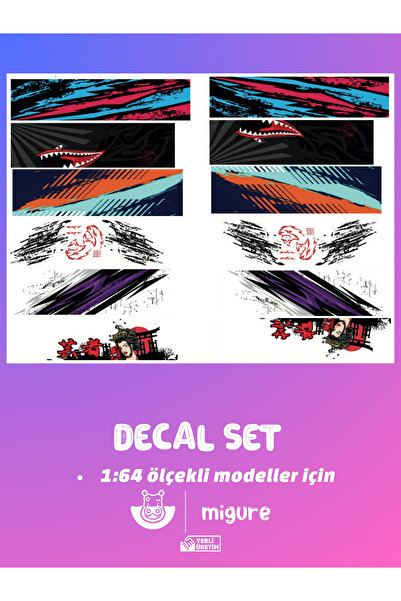 HOT WHEELS Migure 1/64 Ölçek Uyumlu Sulu Dekal Decal Sticker Set31