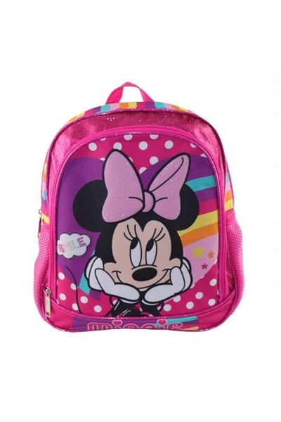 OEM Backpack with 2 Compartments for Kids, Minnie Print, Pink Multicolor