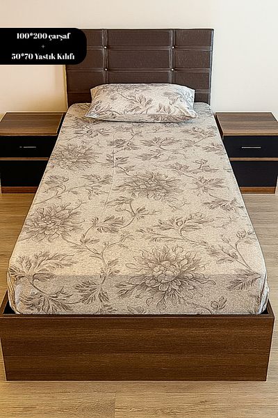 MixCotten Home Fitted Sheet and Pillowcase Poplin Fabric Tiny Floral 100X200 cm 50X70 cm