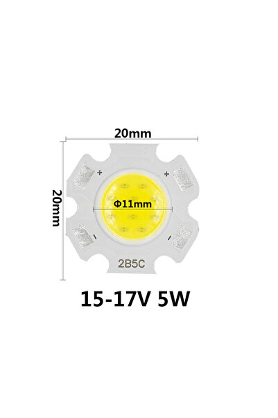 LEDONLİNE 10 ADET 5W Cob Power Led Çip 5 Watt Ray Spot Led Panel Içi 14-17v Led 5 Watt
