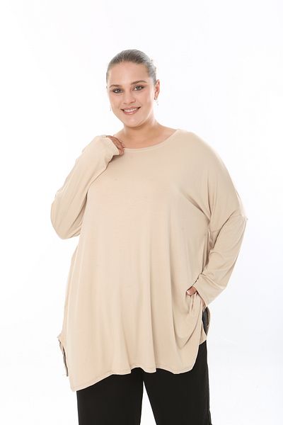 MODA LİZZA Women's Lycra Viscose Fabric Large Size Tunic One Size Bust Size 150 cm