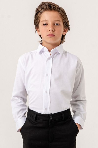 carino's kids Boy's Shirt Basic Plain Long Sleeve
