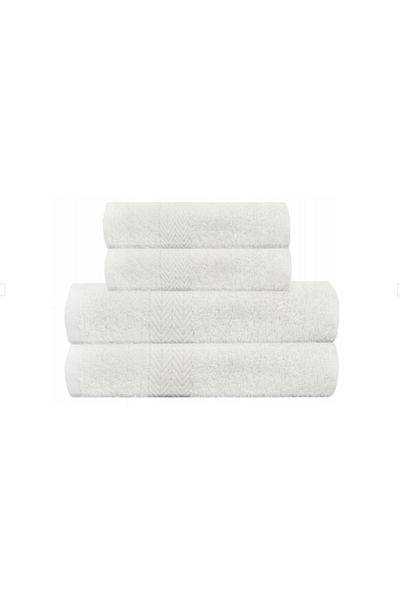 Holzmajster Set of 4 towels, 2x 70x140 cm + 2x 50x90 cm, White