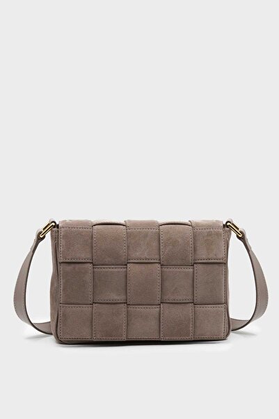 SHOEMOL SCO-037 Vizon Süet Kadın Omuz Çantası