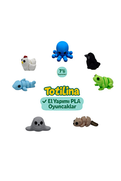 Totilina 7'li set ahtapot karga kurbağa su samuru fok köpek balığı tavuk