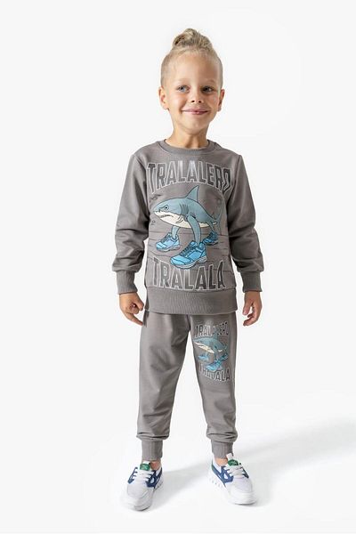 LİLLYPİCCA Boy's 2-Piece Set Long Sleeve Sweatshirt - Combed Cotton Trousers with Elastic Waist