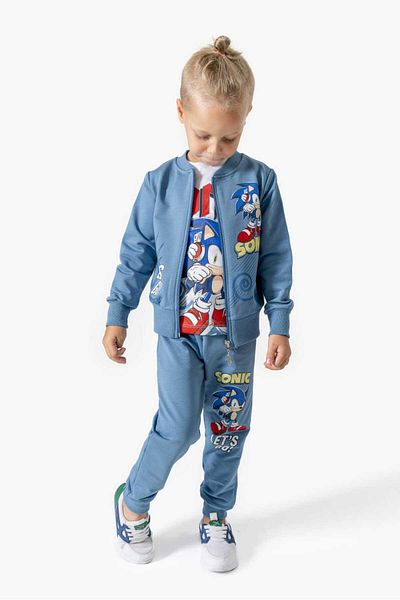 LİLLYPİCCA Boy's 3-Piece Suit Zippered Cardigan - Long Sleeve Sweatshirt - Combed Cotton Trousers with Elastic Waist