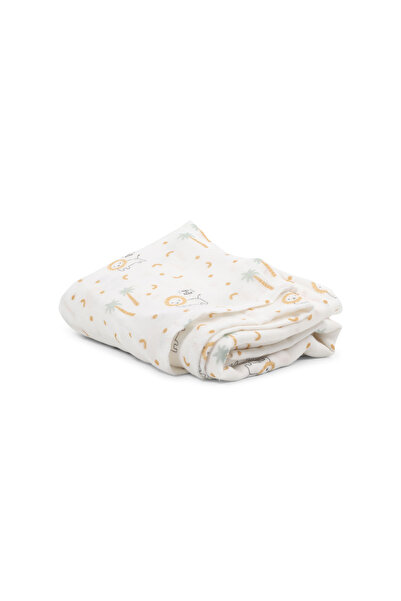 SARO BABY Cotton and bamboo muslin, Multifunctional diaper or blanket, Nairobi Mustard, 120 x 120 cm