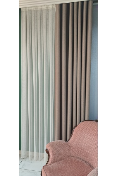 Store KETEN İPLİK FİLE ZEMİN TÜL PERDE KIRIŞMA YAPMAZ ÜTÜ İSTEMEZ