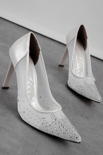 MY DERİ Kelvy Women's Pointed Toe Thin Heeled Evening Dress Shoes 4114