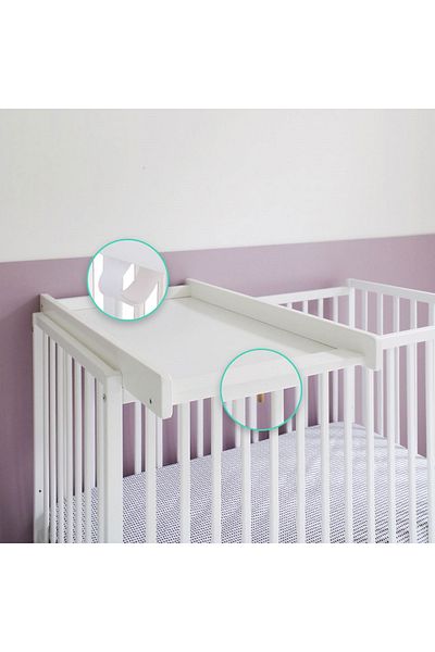OEM Wooden changing table, attachable to baby cot 120x60 and 140x70 cm, White, 86 x 51 x 7 cm