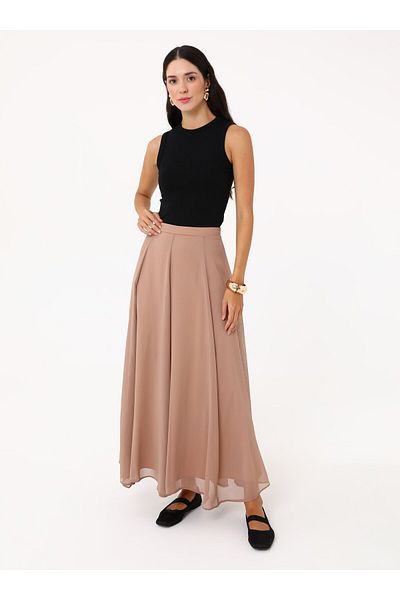 Refka Chiffon Skirt - Milky Coffee -