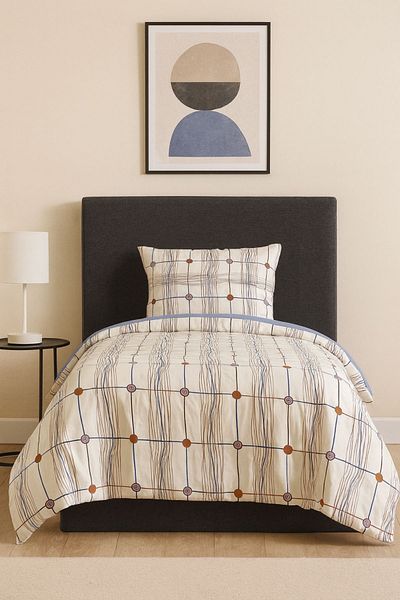 MixCotton Home Double Cotton Duvet Cover Set Fitted Sheet + Duvet Cover + 2 Pillowcases