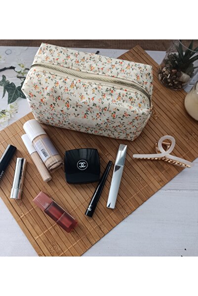 ÖZLEM HANDMADE ЧИТИР ЧИЧЕКЛІ МАКЯЖНА СУМКА ВЕЛИКОГО РОЗМІРУ