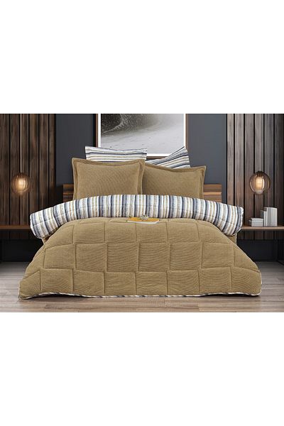 Evim Alves Double Sided Double Quilt Set Beige 200X220Cm