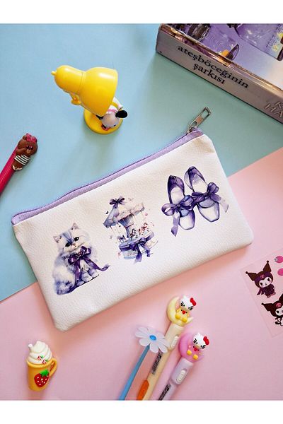 şengül takı evi Kitten Ballerina Ballet Cat Carousel Kawai Cute Pen Holder Pencil Case School Supplies