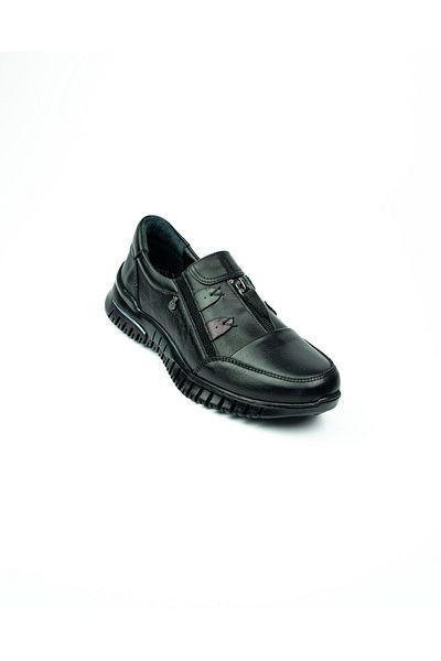Voyager Z006 Black Leather Women's Casual Shoes