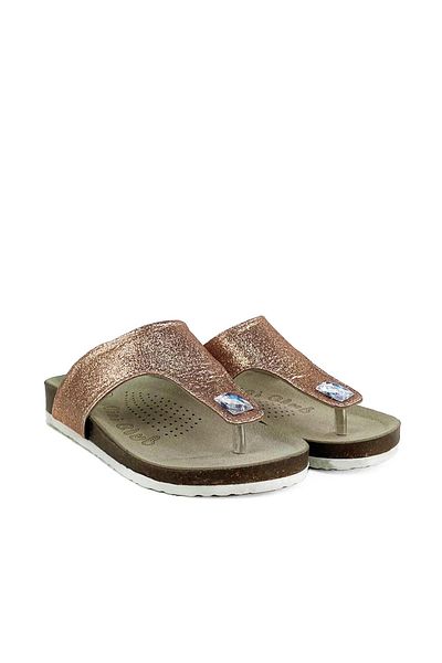 Cici Bebe Ayakkabı Glittery Copper Girl's Flip Flops