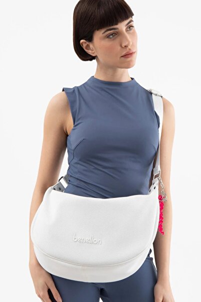 United Colors of Benetton Γυναικεία τσάντα χιαστί BNT1563 - Λευκή