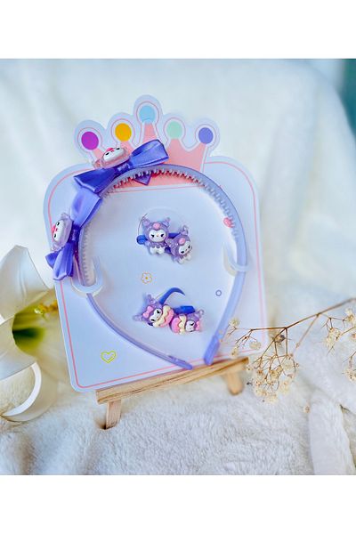 NEHİRDEN Children's and Baby Rubber Buckle and Crown Set with Kuromi Figure