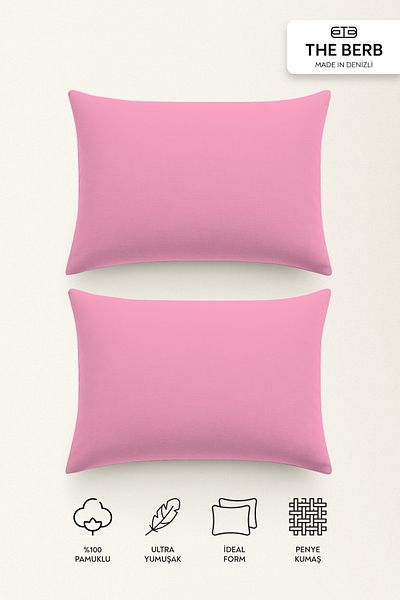 The Berb |   Set of 2 Combed Cotton Pillowcases |   100% Cotton |   50 X 70 cm |   Zippered