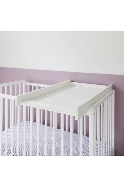 OEM Wooden changing table, attachable to baby cot 120x60 and 140x70 cm, White, 86 x 51 x 7 cm