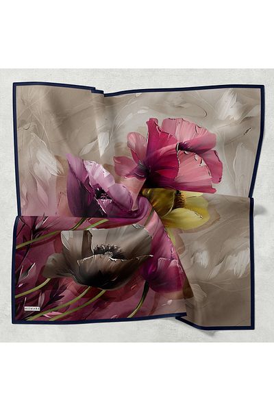 Levidor Mismara Large Floral Thin Comfort Scarf Cotton Lightness Simplicity Comfort and Elegance