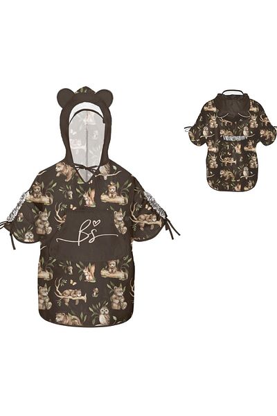 Babysteps by Urban Haul Raincoat for Children, Rain Poncho 1.5-8 years, Happy Bear dark