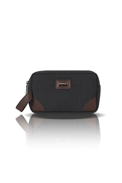 AVCA Men's Canvas Fabric Portfolio Clutch Shaving Cosmetic Care and Daily Handbag
