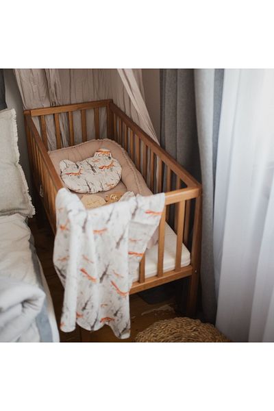OEM Small co-sleeping wooden crib, Classic Vintage with Coconut Foam Mattress 90 x 40 x 7 cm