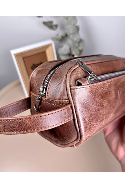 Fil Deri Genuine Leather Hand Grip Tape Zippered Men's Wallet 2109