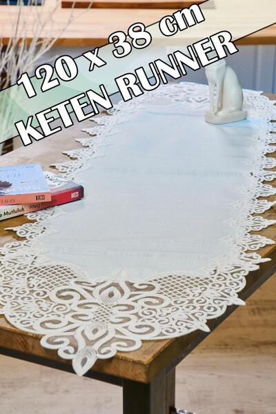 Dantelux Keten Dantelli Runner (120x38 cm) - Dresden Model