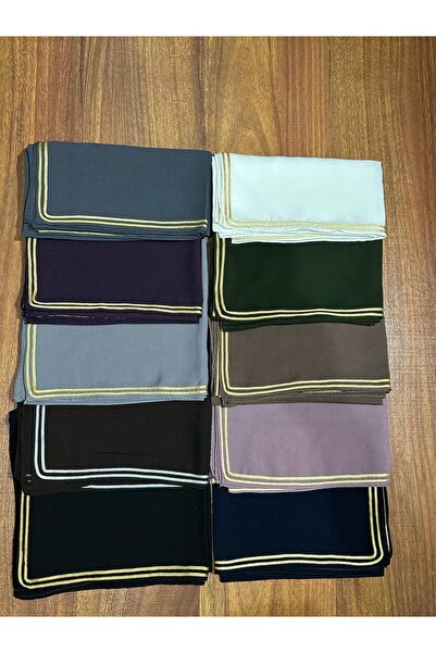 Muhtelif Altın Biyeli Eşarp 10Lu Paket