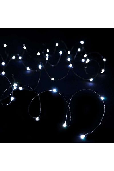 SDX Market Linear Christmas light installation with USB, 10 m, with 100 LEDs, Cool White, thin wire, waterproof