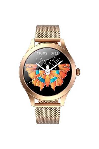 MAXCOM Ceas inteligent FW 42, ecran TFT 1.09”, IP68, curea metalică, Bluetooth, Android / iOS (auriu)